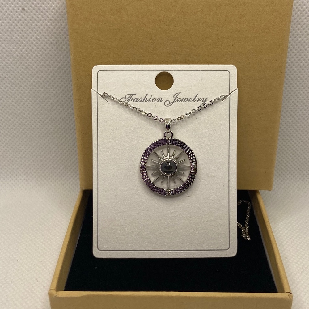 Be Still Compass Necklace With Message